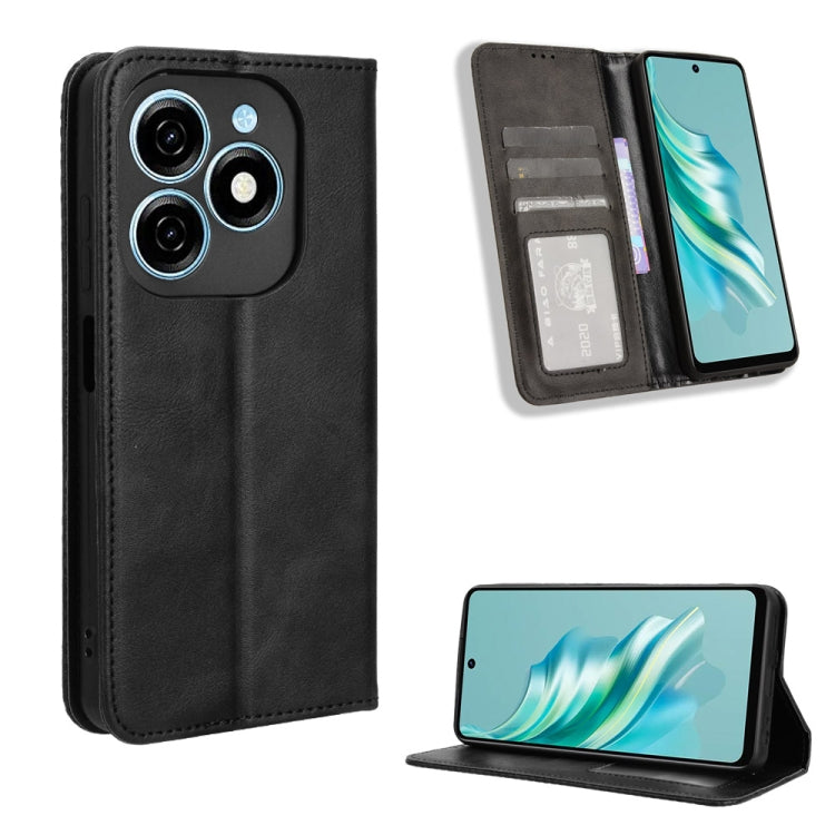 Magnetic Buckle Retro Texture Leather Phone Case, For Tecno Pova 6 4G, For Tecno Camon 30 Pro 5G, For Tecno Camon 30 5G / 4G, For Tecno Pova 6 Pro 5G, For Tecno Spark 20 Pro+ 4G, For Tecno Spark 20 Pro 4G, For Tecno Spark Go 2024, For Tecno Spark 20 4G...