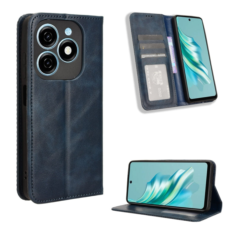 Magnetic Buckle Retro Texture Leather Phone Case, For Tecno Pova 6 4G, For Tecno Camon 30 Pro 5G, For Tecno Camon 30 5G / 4G, For Tecno Pova 6 Pro 5G, For Tecno Spark 20 Pro+ 4G, For Tecno Spark 20 Pro 4G, For Tecno Spark Go 2024, For Tecno Spark 20 4G...