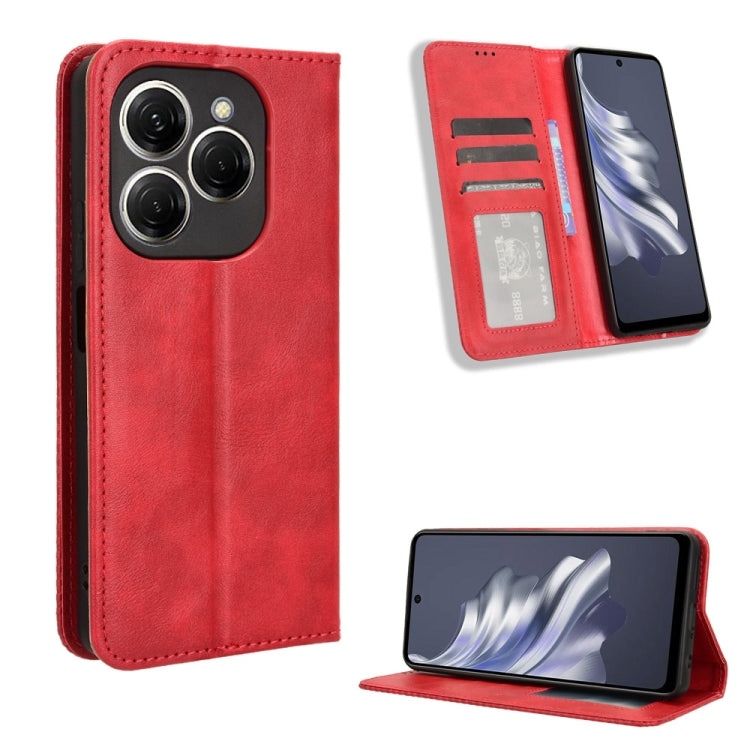 Magnetic Buckle Retro Texture Leather Phone Case, For Tecno Pova 6 4G, For Tecno Camon 30 Pro 5G, For Tecno Camon 30 5G / 4G, For Tecno Pova 6 Pro 5G, For Tecno Spark 20 Pro+ 4G, For Tecno Spark 20 Pro 4G, For Tecno Spark Go 2024, For Tecno Spark 20 4G...