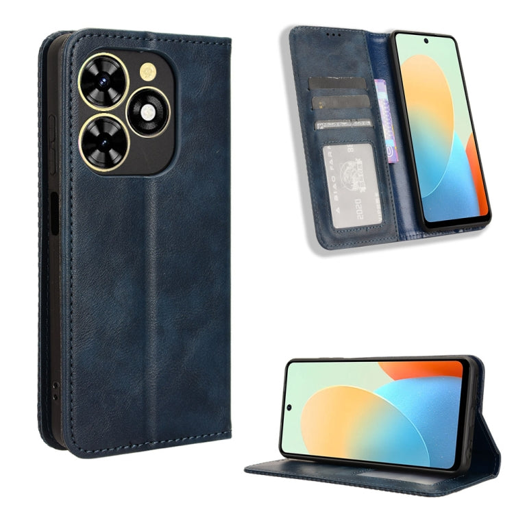 Magnetic Buckle Retro Texture Leather Phone Case, For Tecno Pova 6 4G, For Tecno Camon 30 Pro 5G, For Tecno Camon 30 5G / 4G, For Tecno Pova 6 Pro 5G, For Tecno Spark 20 Pro+ 4G, For Tecno Spark 20 Pro 4G, For Tecno Spark Go 2024, For Tecno Spark 20 4G...