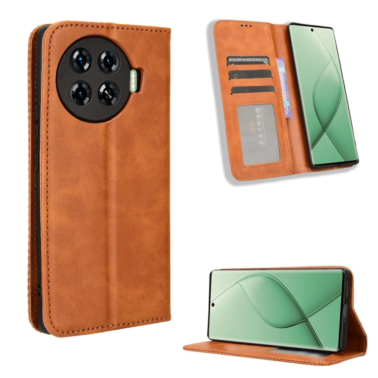 Magnetic Buckle Retro Texture Leather Phone Case, For Tecno Pova 6 4G, For Tecno Camon 30 Pro 5G, For Tecno Camon 30 5G / 4G, For Tecno Pova 6 Pro 5G, For Tecno Spark 20 Pro+ 4G, For Tecno Spark 20 Pro 4G, For Tecno Spark Go 2024, For Tecno Spark 20 4G...