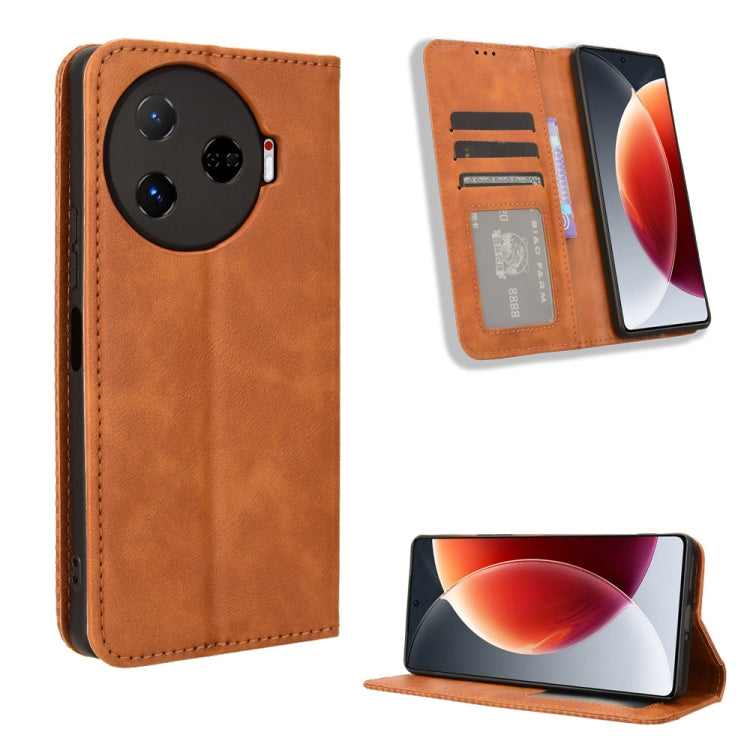 Magnetic Buckle Retro Texture Leather Phone Case, For Tecno Pova 6 4G, For Tecno Camon 30 Pro 5G, For Tecno Camon 30 5G / 4G, For Tecno Pova 6 Pro 5G, For Tecno Spark 20 Pro+ 4G, For Tecno Spark 20 Pro 4G, For Tecno Spark Go 2024, For Tecno Spark 20 4G...