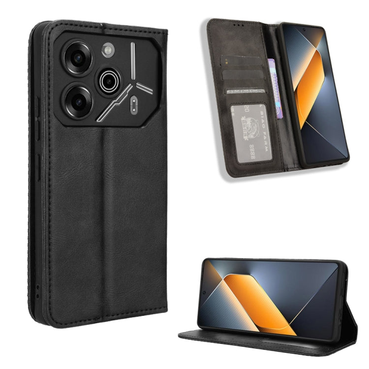 Magnetic Buckle Retro Texture Leather Phone Case, For Tecno Pova 6 4G, For Tecno Camon 30 Pro 5G, For Tecno Camon 30 5G / 4G, For Tecno Pova 6 Pro 5G, For Tecno Spark 20 Pro+ 4G, For Tecno Spark 20 Pro 4G, For Tecno Spark Go 2024, For Tecno Spark 20 4G...