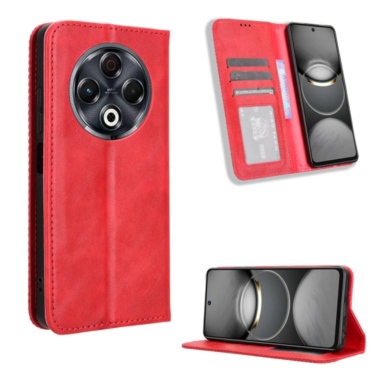 Magnetic Buckle Retro Texture Leather Phone Case, For Tecno Spark 40 4G, For Tecno Pova 7 Ultra 5G, For Tecno Pova 7 4G, For Tecno Spark Go 2 4G, For Tecno Pova Curve 5G, For Tecno Camon 40 Pro 4G / 5G, For Tecno Camon 40 Premier 5G, For Tecno Camon 40...