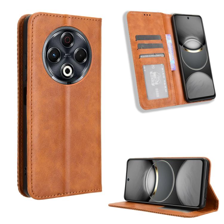 Magnetic Buckle Retro Texture Leather Phone Case, For Tecno Spark 40 4G, For Tecno Pova 7 Ultra 5G, For Tecno Pova 7 4G, For Tecno Spark Go 2 4G, For Tecno Pova Curve 5G, For Tecno Camon 40 Pro 4G / 5G, For Tecno Camon 40 Premier 5G, For Tecno Camon 40...