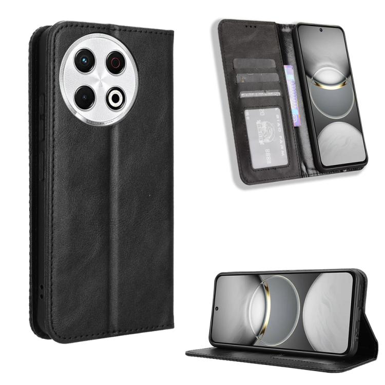 Magnetic Buckle Retro Texture Leather Phone Case, For Tecno Spark 40 4G, For Tecno Pova 7 Ultra 5G, For Tecno Pova 7 4G, For Tecno Spark Go 2 4G, For Tecno Pova Curve 5G, For Tecno Camon 40 Pro 4G / 5G, For Tecno Camon 40 Premier 5G, For Tecno Camon 40...