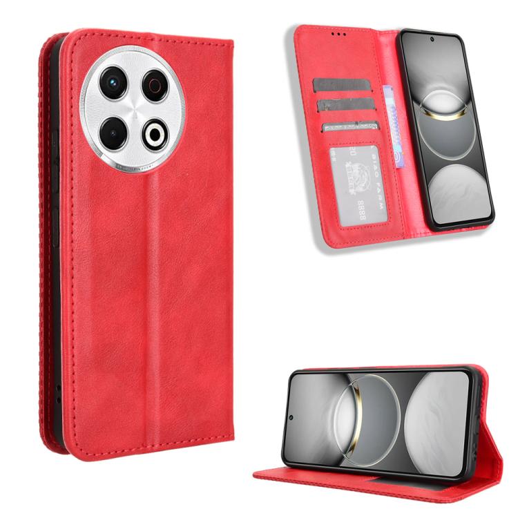 Magnetic Buckle Retro Texture Leather Phone Case, For Tecno Spark 40 4G, For Tecno Pova 7 Ultra 5G, For Tecno Pova 7 4G, For Tecno Spark Go 2 4G, For Tecno Pova Curve 5G, For Tecno Camon 40 Pro 4G / 5G, For Tecno Camon 40 Premier 5G, For Tecno Camon 40...
