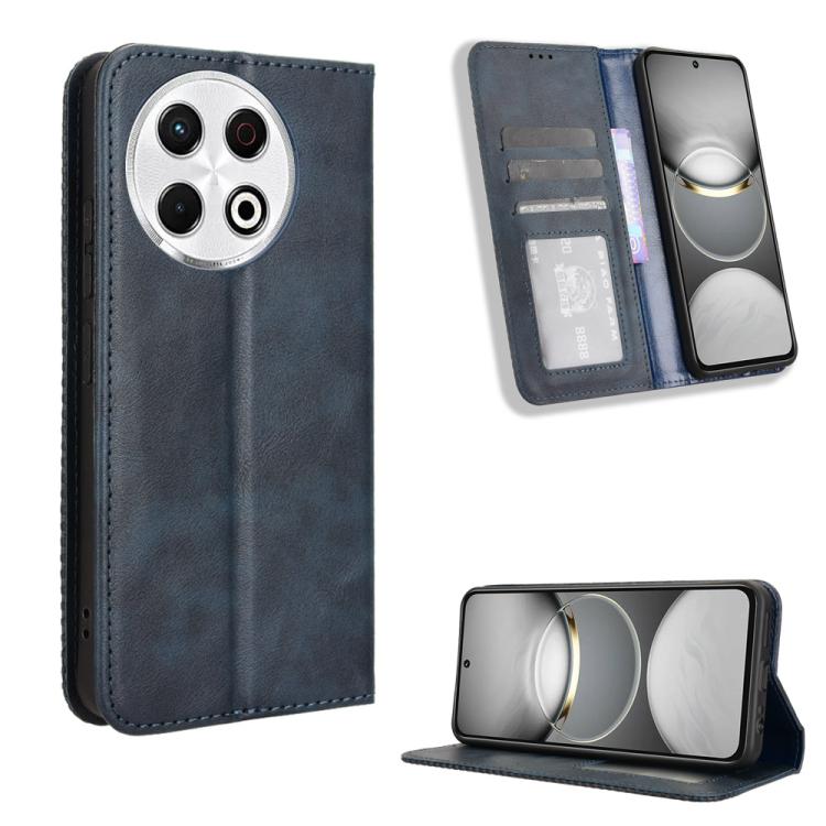 Magnetic Buckle Retro Texture Leather Phone Case, For Tecno Spark 40 4G, For Tecno Pova 7 Ultra 5G, For Tecno Pova 7 4G, For Tecno Spark Go 2 4G, For Tecno Pova Curve 5G, For Tecno Camon 40 Pro 4G / 5G, For Tecno Camon 40 Premier 5G, For Tecno Camon 40...
