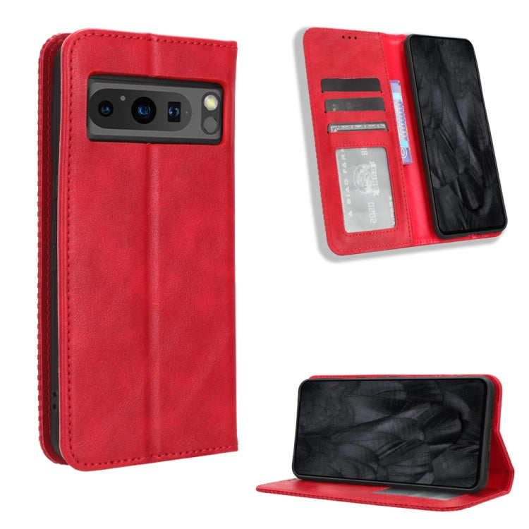 Magnetic Buckle Retro Texture Leather Phone Case, For Google Pixel 10 Pro XL, For Google Pixel 10 Pro / 10, For Google Pixel 9a, For Google Pixel 9 Pro, For Google Pixel 9, For Google Pixel 8a, For Google Pixel 8 Pro, For Google Pixel 8