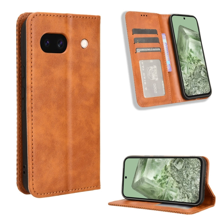 Magnetic Buckle Retro Texture Leather Phone Case, For Google Pixel 10 Pro XL, For Google Pixel 10 Pro / 10, For Google Pixel 9a, For Google Pixel 9 Pro, For Google Pixel 9, For Google Pixel 8a, For Google Pixel 8 Pro, For Google Pixel 8