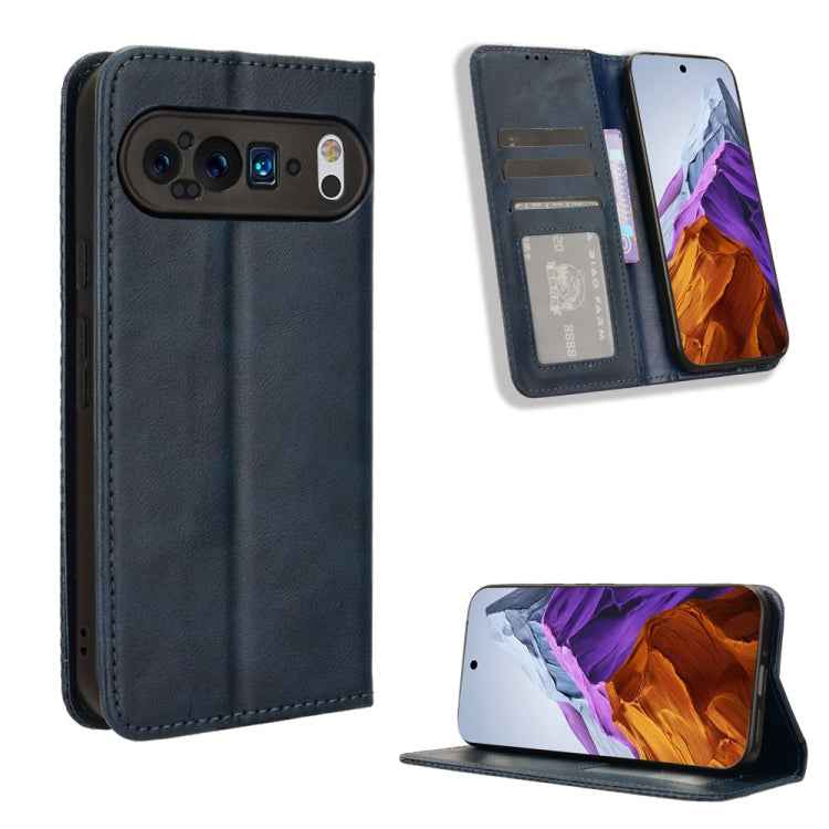 Magnetic Buckle Retro Texture Leather Phone Case, For Google Pixel 10 Pro XL, For Google Pixel 10 Pro / 10, For Google Pixel 9a, For Google Pixel 9 Pro, For Google Pixel 9, For Google Pixel 8a, For Google Pixel 8 Pro, For Google Pixel 8