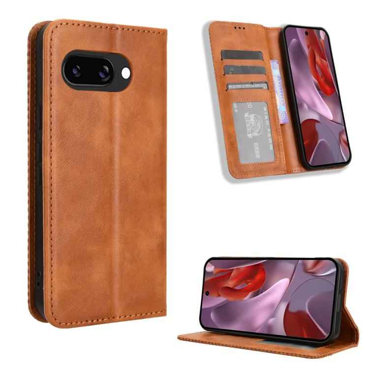 Magnetic Buckle Retro Texture Leather Phone Case, For Google Pixel 10 Pro XL, For Google Pixel 10 Pro / 10, For Google Pixel 9a, For Google Pixel 9 Pro, For Google Pixel 9, For Google Pixel 8a, For Google Pixel 8 Pro, For Google Pixel 8