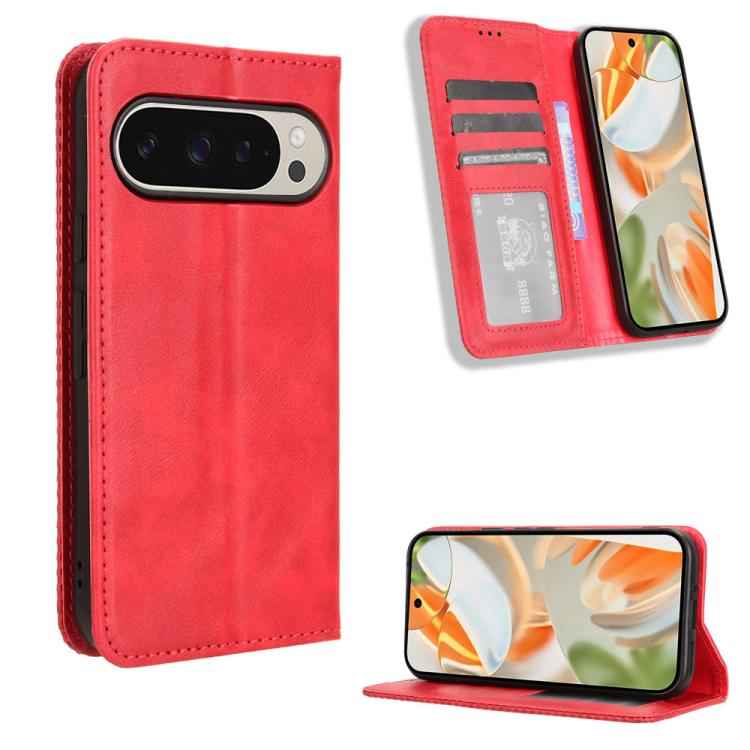 Magnetic Buckle Retro Texture Leather Phone Case, For Google Pixel 10 Pro XL, For Google Pixel 10 Pro / 10, For Google Pixel 9a, For Google Pixel 9 Pro, For Google Pixel 9, For Google Pixel 8a, For Google Pixel 8 Pro, For Google Pixel 8