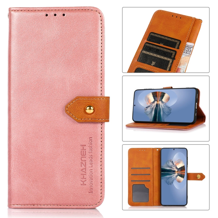 KHAZNEH Dual-color Cowhide Texture Flip Leather Phone Case, For Xiaomi Redmi 12 4G, For Xiaomi Redmi Note 12S 4G