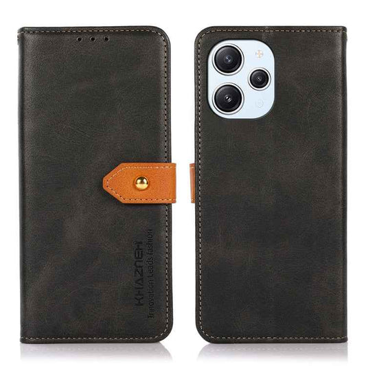 KHAZNEH Dual-color Cowhide Texture Flip Leather Phone Case