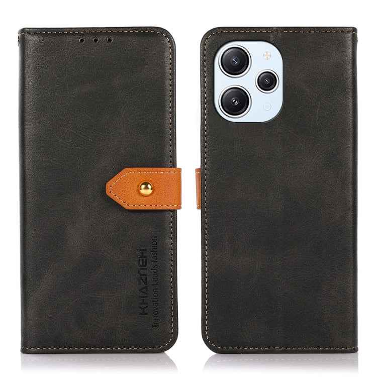 KHAZNEH Dual-color Cowhide Texture Flip Leather Phone Case, For Xiaomi Redmi Note 12S 4G, For Xiaomi Redmi 12 4G