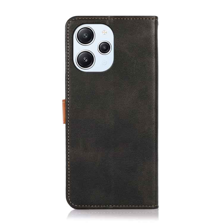 KHAZNEH Dual-color Cowhide Texture Flip Leather Phone Case, For Xiaomi Redmi 12 4G, For Xiaomi Redmi Note 12S 4G