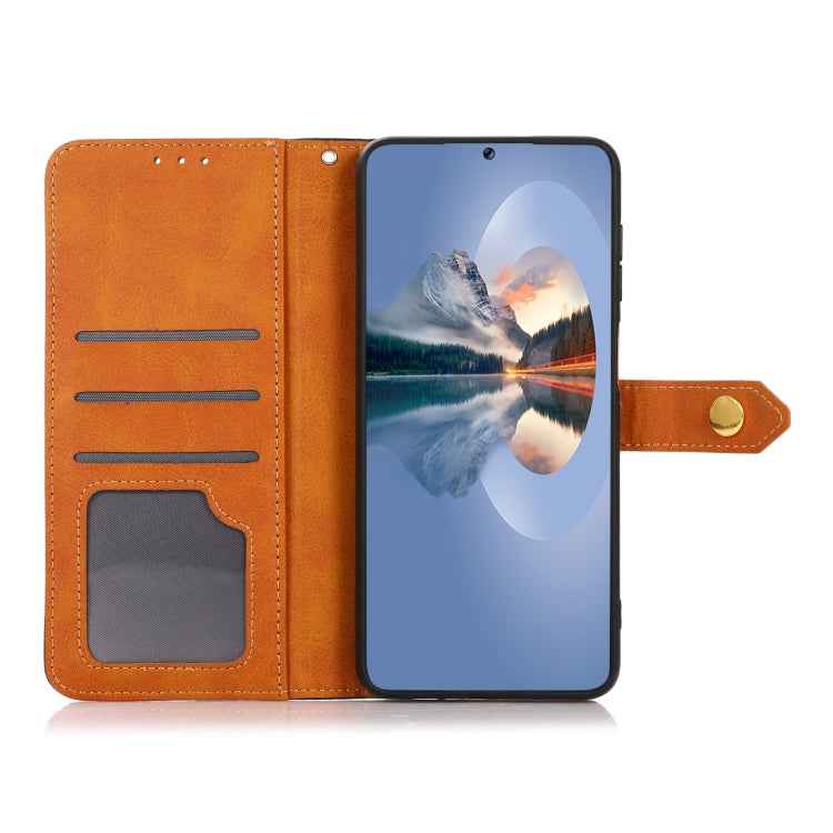 KHAZNEH Dual-color Cowhide Texture Flip Leather Phone Case, For Xiaomi Redmi 12 4G, For Xiaomi Redmi Note 12S 4G