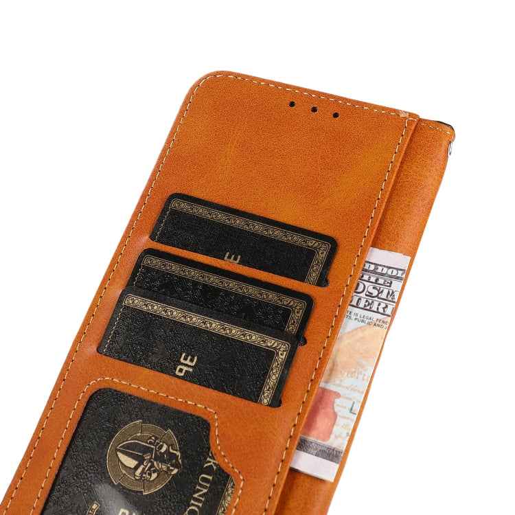 KHAZNEH Dual-color Cowhide Texture Flip Leather Phone Case, For Xiaomi Redmi 12 4G, For Xiaomi Redmi Note 12S 4G