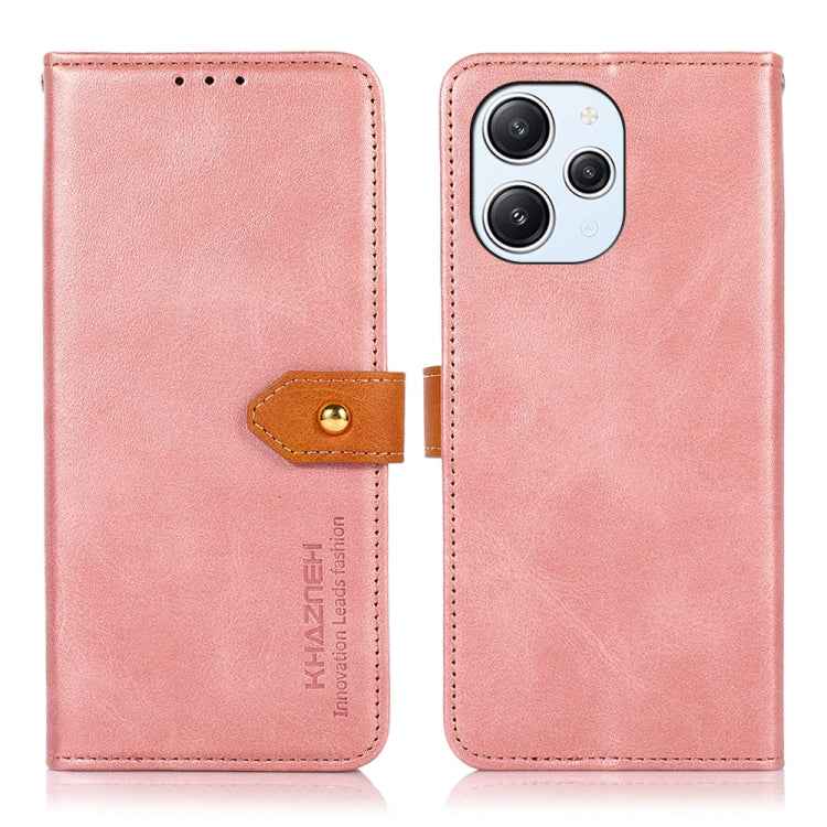 KHAZNEH Dual-color Cowhide Texture Flip Leather Phone Case