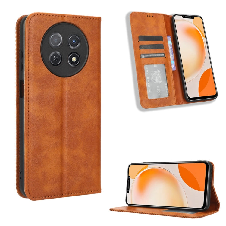 Magnetic Buckle Retro Texture Leather Phone Case, For Huawei Mate 60 Pro 5G, For Huawei Enjoy 60 Pro / nova 11i, For Huawei Enjoy 60X