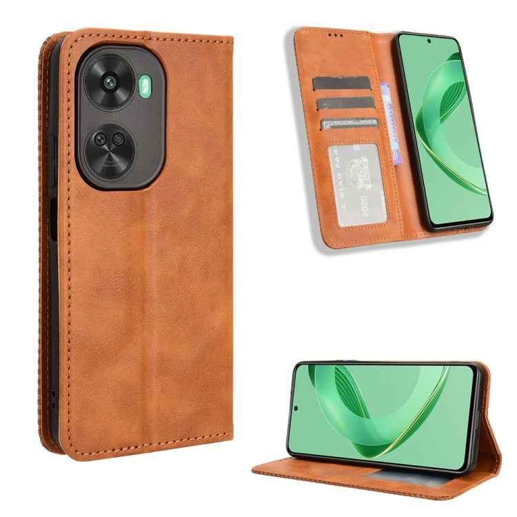 Magnetic Buckle Retro Texture Leather Phone Case, For Huawei Pura 70 Ultra, For Huawei Pura 70 Pro / 70 Pro+, For Huawei nova 12i 4G / Enjoy 70 Pro 4G, For Huawei Pura 70, For Huawei nova Y72 4G / Enjoy 70 4G, For Huawei Enjoy 70 4G, For Huawei nova 11...