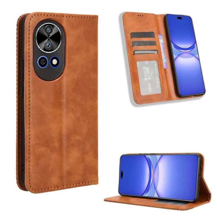Magnetic Buckle Retro Texture Leather Phone Case, For Huawei Pura 70 Ultra, For Huawei Pura 70 Pro / 70 Pro+, For Huawei nova 12i 4G / Enjoy 70 Pro 4G, For Huawei Pura 70, For Huawei nova Y72 4G / Enjoy 70 4G, For Huawei Enjoy 70 4G, For Huawei nova 11...