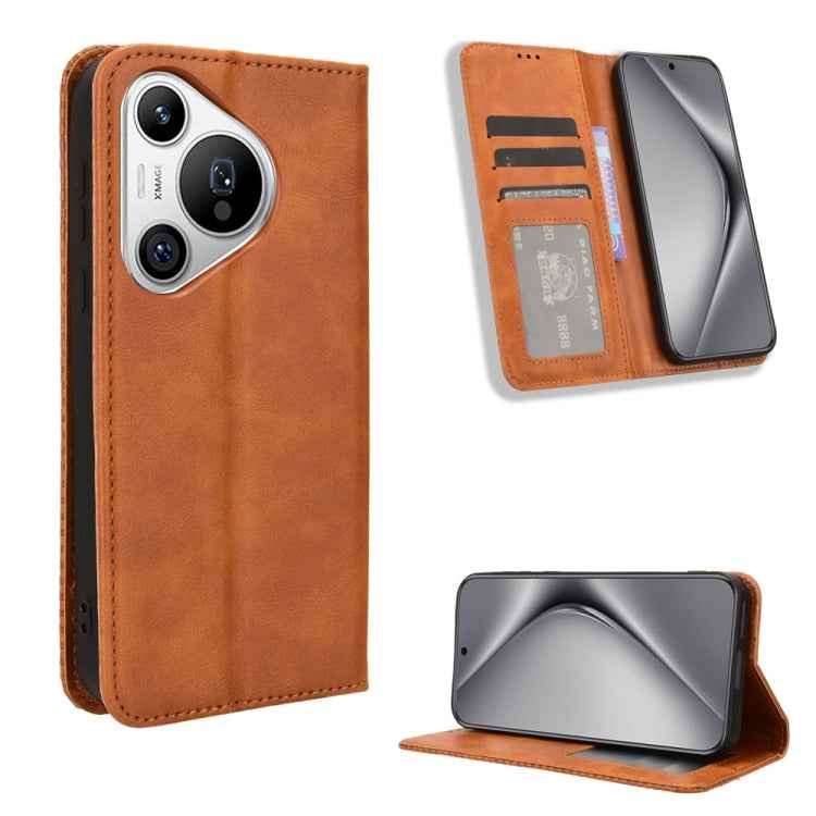 Magnetic Buckle Retro Texture Leather Phone Case, For Huawei Pura 70 Ultra, For Huawei Pura 70 Pro / 70 Pro+, For Huawei nova 12i 4G / Enjoy 70 Pro 4G, For Huawei Pura 70, For Huawei nova Y72 4G / Enjoy 70 4G, For Huawei Enjoy 70 4G, For Huawei nova 11...