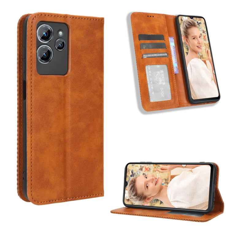 Magnetic Buckle Retro Texture Leather Phone Case, For Oukitel C53, For Oukitel C50, For Oukitel C37, For Oukitel C51, For Oukitel C38, For Oukitel C35 / C36, For Oukitel C33, For Oukitel C32