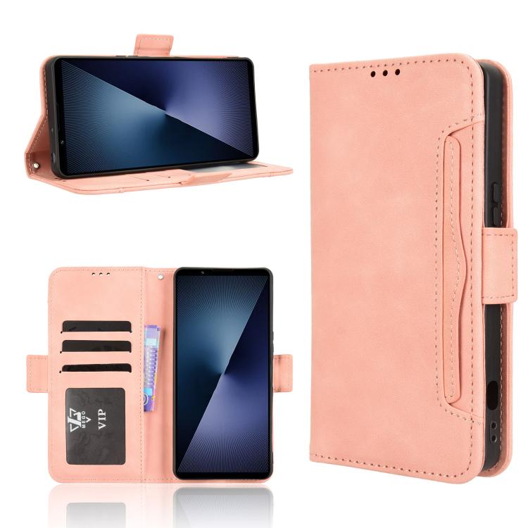 Skin Feel Calf Texture Card Slots Leather Phone Case, For Sony Xperia 1 VIII, For Sony Xperia 10 VII, For Sony Xperia 1 VII, For Sony Xperia 10 VI 2024, For Sony Xperia 1 VI 2024, For Sony Xperia 5 V 2023, For Sony Xperia 1 V, For Sony Xperia 10 V