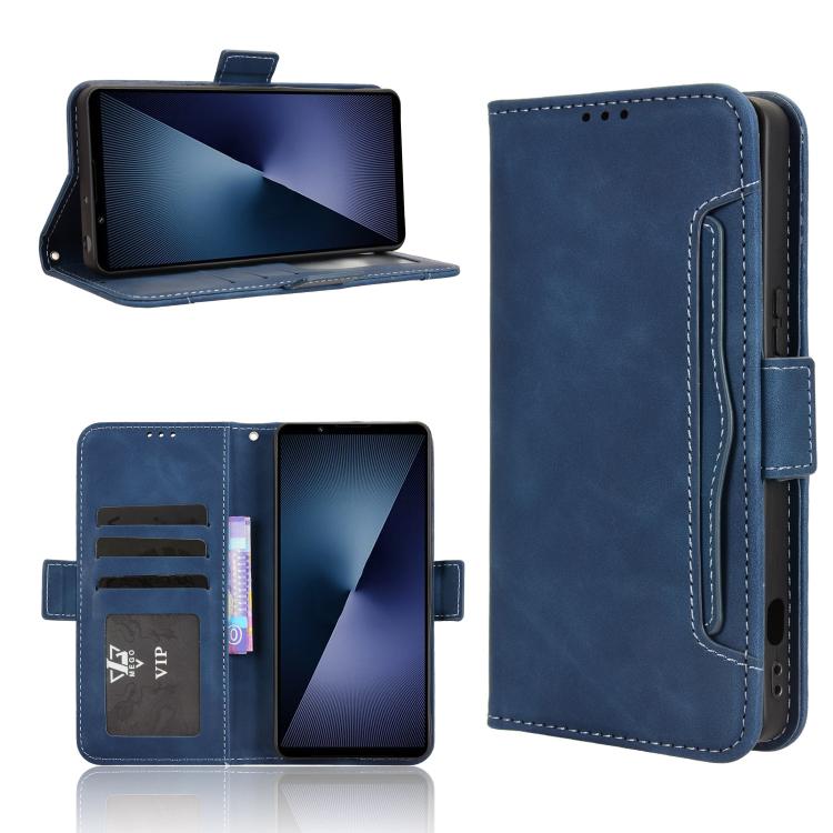 Skin Feel Calf Texture Card Slots Leather Phone Case, For Sony Xperia 1 VIII, For Sony Xperia 10 VII, For Sony Xperia 1 VII, For Sony Xperia 10 VI 2024, For Sony Xperia 1 VI 2024, For Sony Xperia 5 V 2023, For Sony Xperia 1 V, For Sony Xperia 10 V