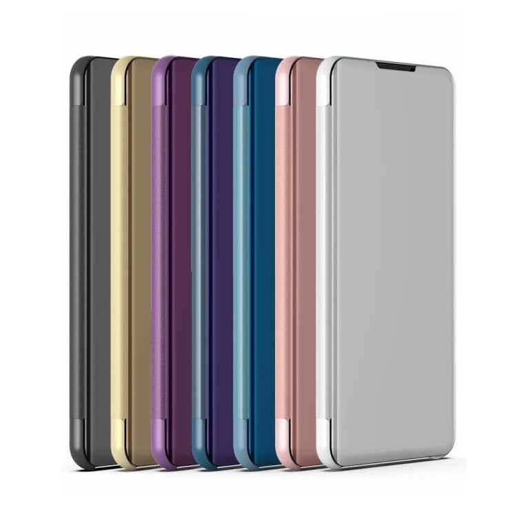 Plated Mirror Horizontal Flip Leather Phone Case with Holder