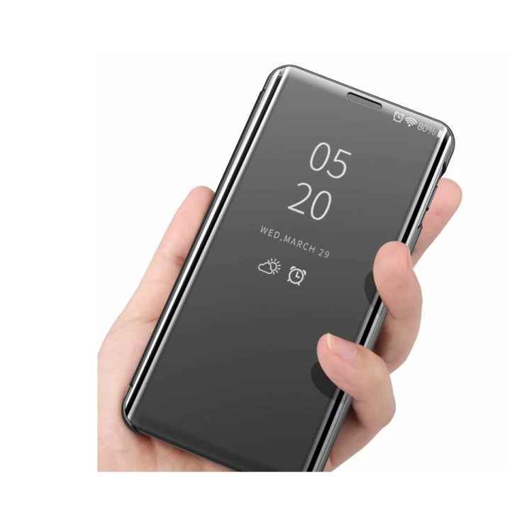 Plated Mirror Horizontal Flip Leather Phone Case with Holder