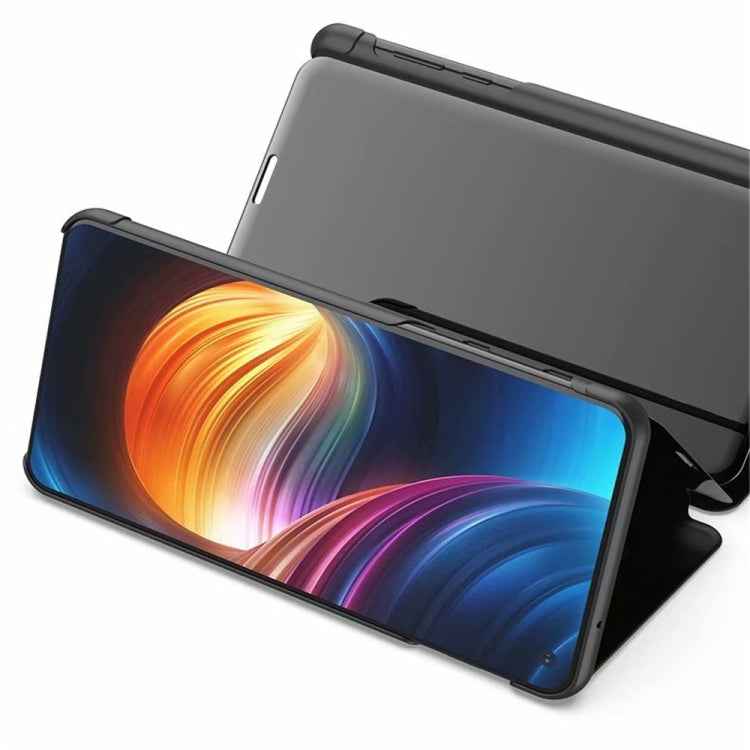 Plated Mirror Horizontal Flip Leather Phone Case with Holder