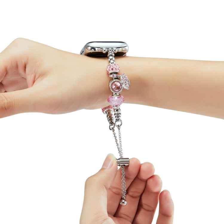 Bead Bracelet Metal Watch Band, For Apple Watch 38mm