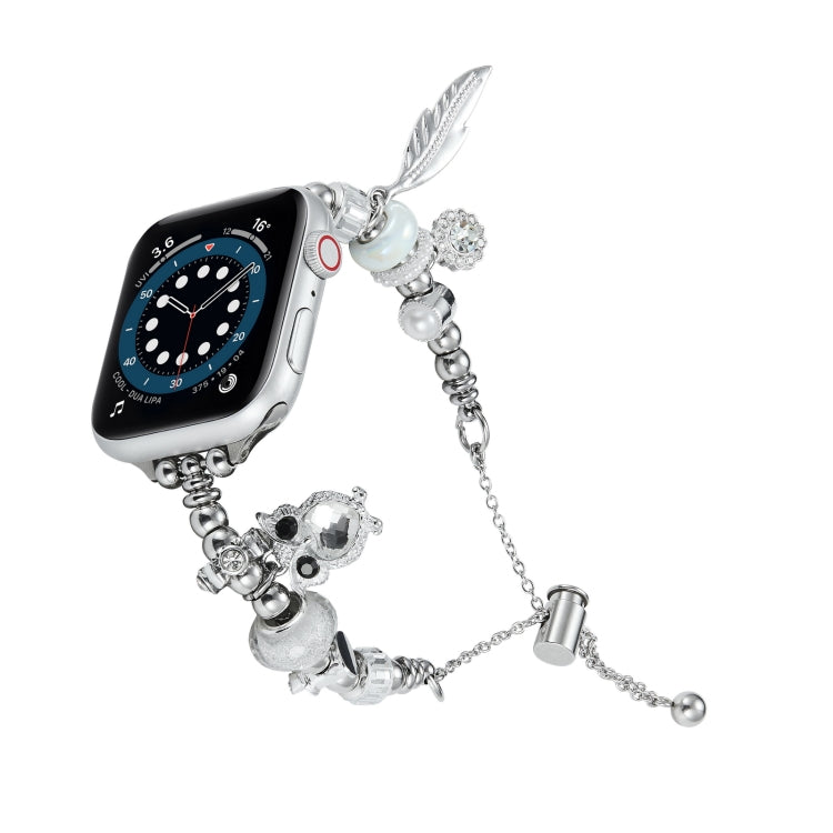 Bead Bracelet Metal Watch Band, For Apple Watch 38mm