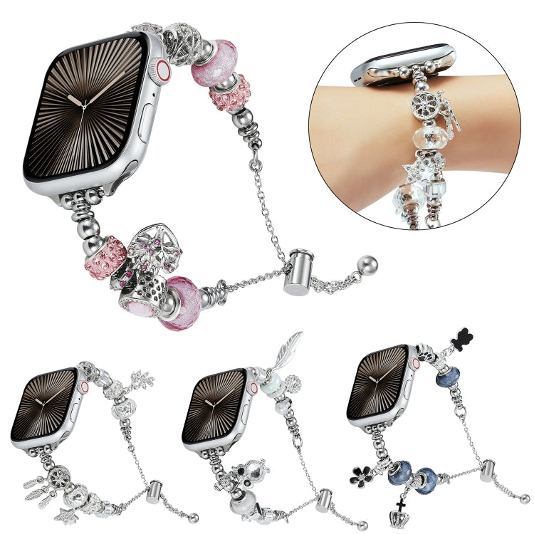 Bead Bracelet Metal Watch Band, For Apple Watch 38mm