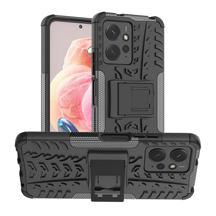 Tire Texture TPU + PC Phone Case with Holder, For Xiaomi Redmi A3 4G, For Xiaomi Redmi Note 13 4G, For Xiaomi Poco C65, For Xiaomi Redmi Note 13 5G Global, For Xiaomi Redmi 13C 4G, For Xiaomi Redmi Note 13 Pro+ 5G, For Xiaomi Redmi Note 13 Pro 5G Globa...