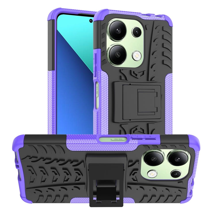 Tire Texture TPU + PC Phone Case with Holder, For Xiaomi Redmi A3 4G, For Xiaomi Redmi Note 13 4G, For Xiaomi Poco C65, For Xiaomi Redmi Note 13 5G Global, For Xiaomi Redmi 13C 4G, For Xiaomi Redmi Note 13 Pro+ 5G, For Xiaomi Redmi Note 13 Pro 5G Globa...