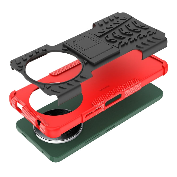 Tire Texture TPU + PC Phone Case with Holder, For Xiaomi Redmi A3 4G, For Xiaomi Redmi Note 13 4G, For Xiaomi Poco C65, For Xiaomi Redmi Note 13 5G Global, For Xiaomi Redmi 13C 4G, For Xiaomi Redmi Note 13 Pro+ 5G, For Xiaomi Redmi Note 13 Pro 5G Globa...