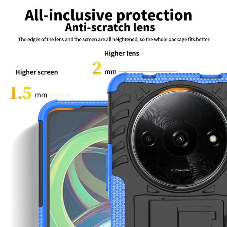 Tire Texture TPU + PC Phone Case with Holder, For Xiaomi Redmi A3 4G, For Xiaomi Redmi Note 13 4G, For Xiaomi Poco C65, For Xiaomi Redmi Note 13 5G Global, For Xiaomi Redmi 13C 4G, For Xiaomi Redmi Note 13 Pro+ 5G, For Xiaomi Redmi Note 13 Pro 5G Globa...