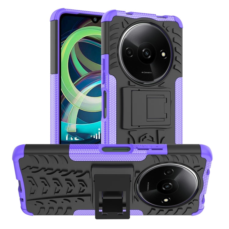 Tire Texture TPU + PC Phone Case with Holder, For Xiaomi Redmi A3 4G, For Xiaomi Redmi Note 13 4G, For Xiaomi Poco C65, For Xiaomi Redmi Note 13 5G Global, For Xiaomi Redmi 13C 4G, For Xiaomi Redmi Note 13 Pro+ 5G, For Xiaomi Redmi Note 13 Pro 5G Globa...