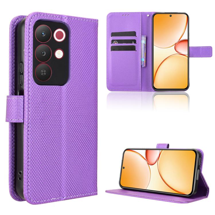 Diamond Texture Leather Phone Case, For Realme C100 4G, For Realme C83 5G / P4 Lite 5G, For Realme P4 Power 5G, For Realme Note 80 4G, For Realme 16 5G, For Realme 16 Pro+ 5G, For Realme 16 Pro 5G, For Realme P4x 5G, For Realme 15x 5G India / C85 5G