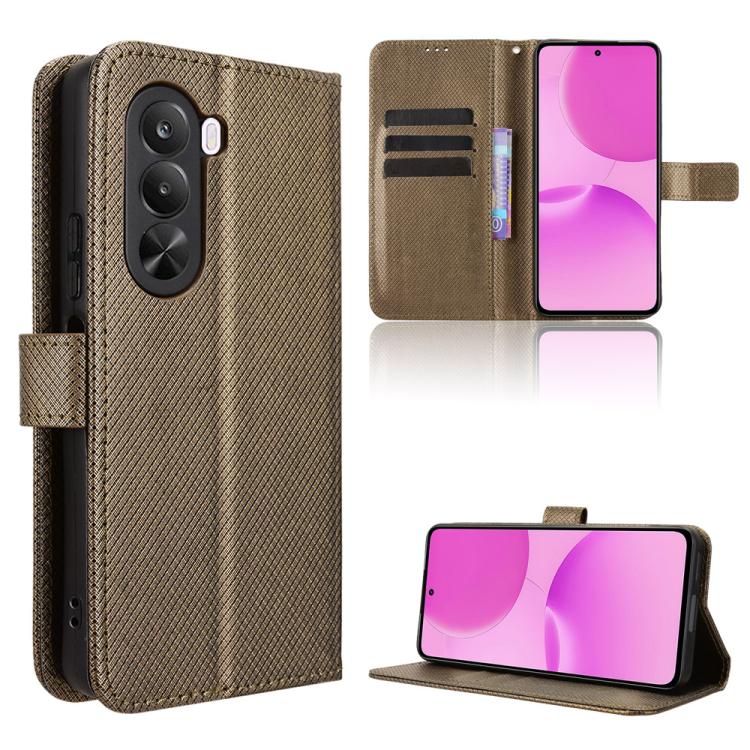 Diamond Texture Leather Phone Case, For Realme C100 4G, For Realme C83 5G / P4 Lite 5G, For Realme P4 Power 5G, For Realme Note 80 4G, For Realme 16 5G, For Realme 16 Pro+ 5G, For Realme 16 Pro 5G, For Realme P4x 5G, For Realme 15x 5G India / C85 5G