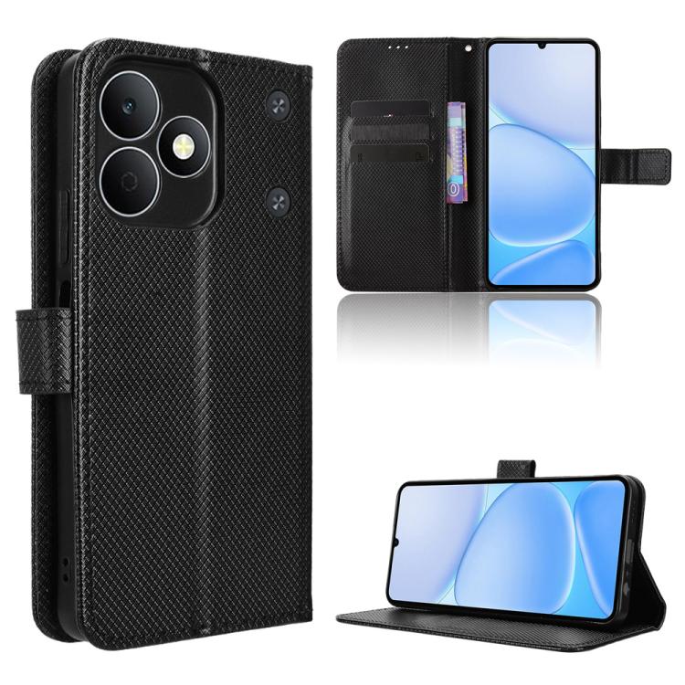 Diamond Texture Leather Phone Case, For Realme 16T 5G, For Realme C100i 4G / C100x 4G, For Realme C100 4G, For Realme C83 5G / P4 Lite 5G, For Realme P4 Power 5G, For Realme Note 80 4G, For Realme 16 5G, For Realme 16 Pro+ 5G, For Realme 16 Pro 5G