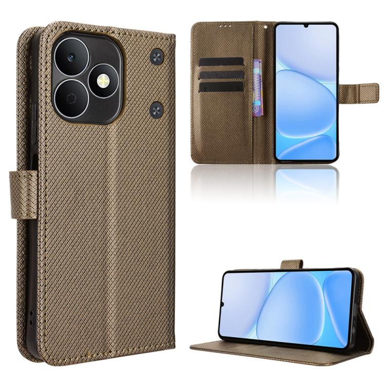 Diamond Texture Leather Phone Case, For Realme 16T 5G, For Realme C100i 4G / C100x 4G, For Realme C100 4G, For Realme C83 5G / P4 Lite 5G, For Realme P4 Power 5G, For Realme Note 80 4G, For Realme 16 5G, For Realme 16 Pro+ 5G, For Realme 16 Pro 5G