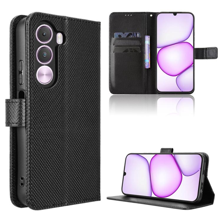 Diamond Texture Leather Phone Case, For Realme 16T 5G, For Realme C100i 4G / C100x 4G, For Realme C100 4G, For Realme C83 5G / P4 Lite 5G, For Realme P4 Power 5G, For Realme Note 80 4G, For Realme 16 5G, For Realme 16 Pro+ 5G, For Realme 16 Pro 5G