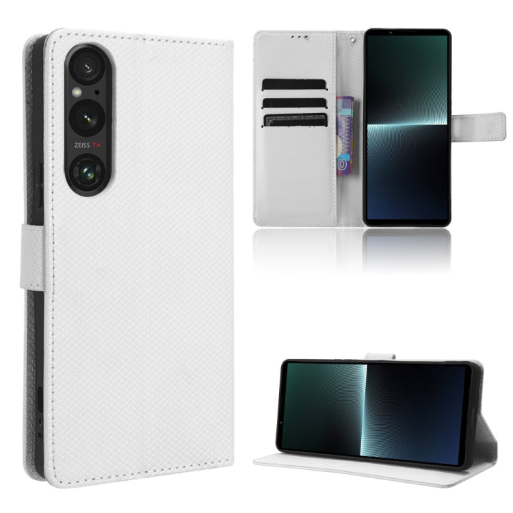 Diamond Texture Leather Phone Case, For Sony Xperia 10 VII, For Sony Xperia 1 VII, For Sony Xperia 10 VI 2024, For Sony Xperia 1 VI 2024, For Sony Xperia 5 V 2023, For Sony Xperia 1 V, For Sony Xperia 10 V