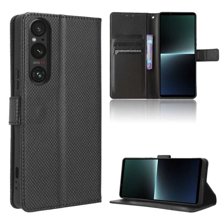 Diamond Texture Leather Phone Case, For Sony Xperia 10 VII, For Sony Xperia 1 VII, For Sony Xperia 10 VI 2024, For Sony Xperia 1 VI 2024, For Sony Xperia 5 V 2023, For Sony Xperia 1 V, For Sony Xperia 10 V