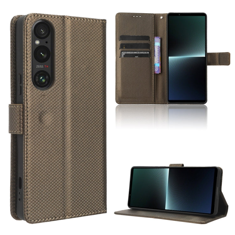 Diamond Texture Leather Phone Case, For Sony Xperia 10 VII, For Sony Xperia 1 VII, For Sony Xperia 10 VI 2024, For Sony Xperia 1 VI 2024, For Sony Xperia 5 V 2023, For Sony Xperia 1 V, For Sony Xperia 10 V